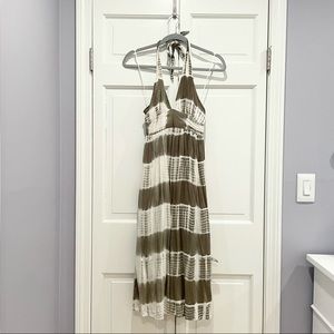 Hem & Thread Tie Dye Midi Halter Dress